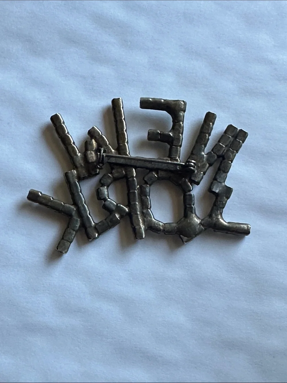 Vintage Rhinestone NEW YORK Spell Out Sparkling Large Brooch 80s